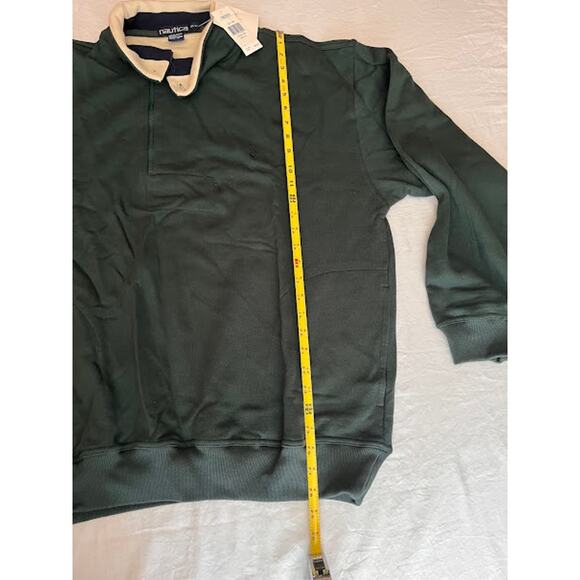 Vintage New 90s Nautica Sweatshirt Dark Green Quarter Zip - Picture 6 of 8